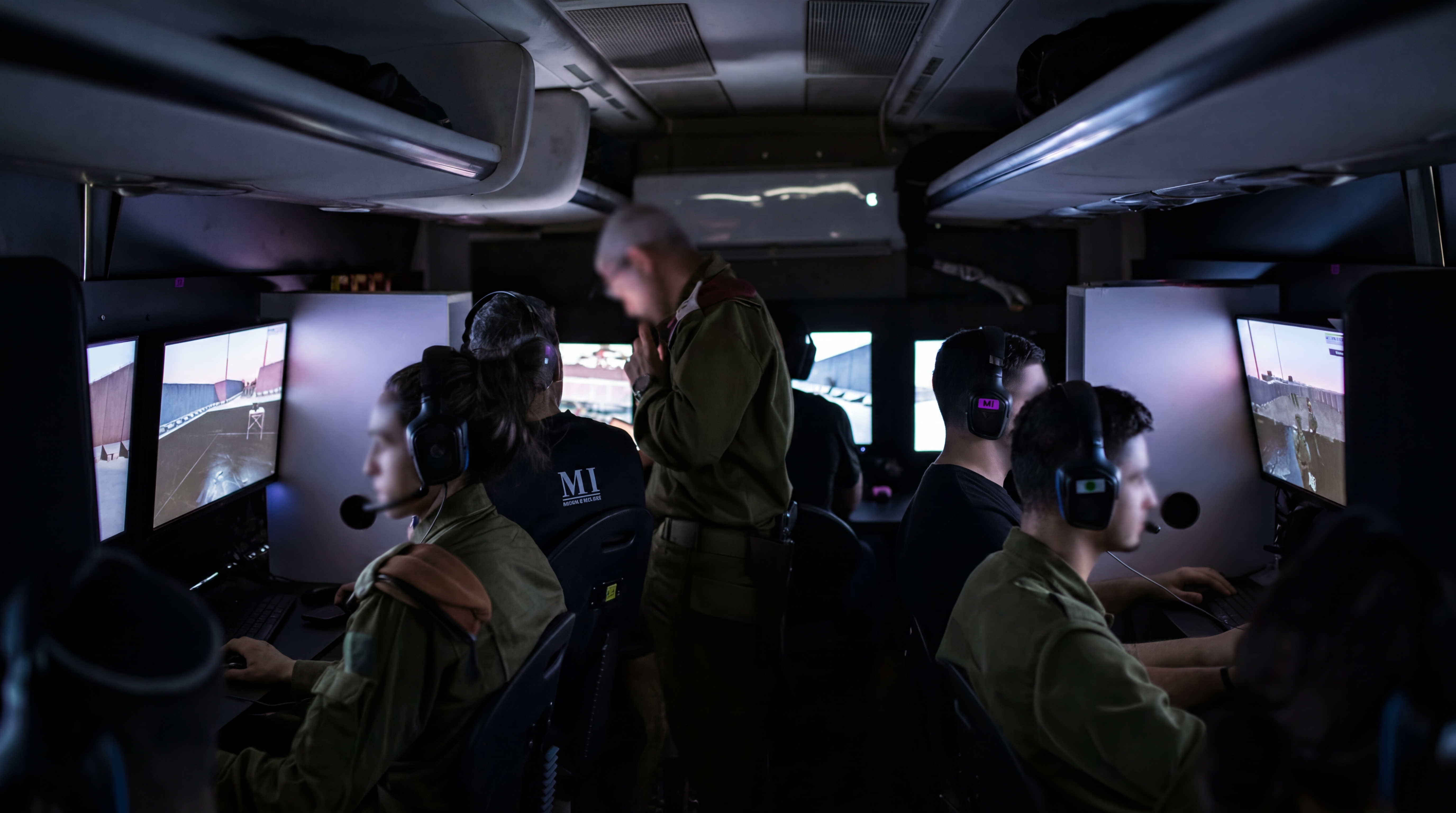 IDF soldiers training inside the DCA simulation vehicle