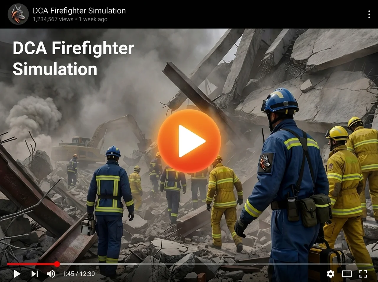 Watch DCA firefighter simulation on YouTube